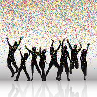 Party people on confetti background  vector