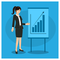 Character Business Woman Presentation vector