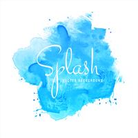 Beautiful hand paint watercolor blue splash on white background vector