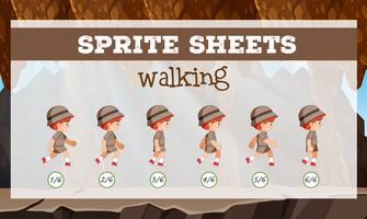 Sprite sheet boy walking vector