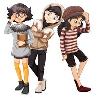 Fashionable young people character vector