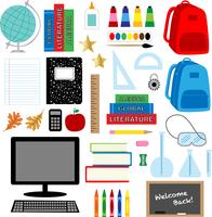 back to school supplies clipart vector