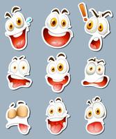 Sticker design for facial expressions vector