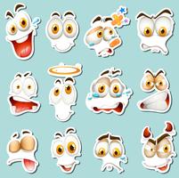 Different facial expression on blue background vector