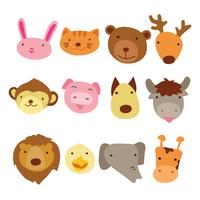 animals head character design vector