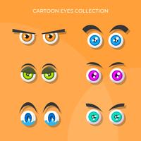 Flat Cute Cartoon Eyes Vector Collection