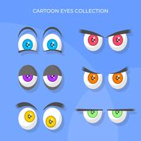 Flat Funny Cartoon Eyes Vector Collection