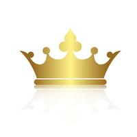 Crown symbol with Gold Color isolate on white background, vector illustration