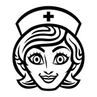 Friendly Female Nurse Cartoon Face Smile vector illustration