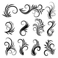 Vintage calligraphic swirl ornaments set vector