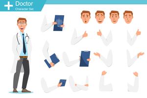 Set of doctor cartoon characters. Medical staff team concept vector