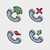 set call mobile icon message vector