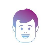 line avatar man head with hairstyle design vector