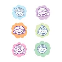 kids icon hair icon design vector