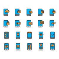 Mobile application icon set vector