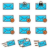 Email Letter Icons Set vector