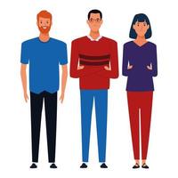 Group of adult characters vector