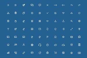 Set of minimal mobile application icons.  vector