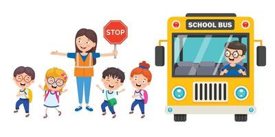 Woman Crossing Guard for School Children vector