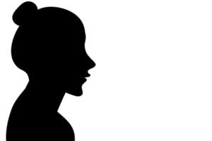 Side view silhouette of a woman vector