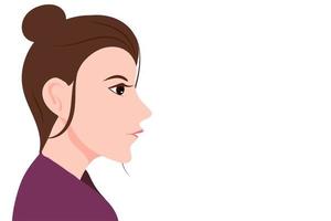 Portrait of beautiful brunette woman vector