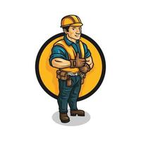 Cartoon contractor character vector