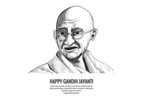 Hand Drawn Mahatma Gandhi Sketch for Gandhi Jayanti Background vector