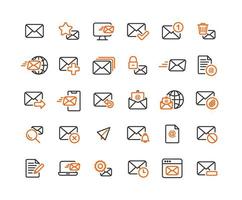 Email and Mail Outline Icon Set vector