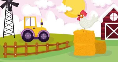 Cute animals in a farm vector