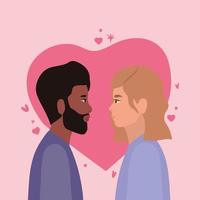 Woman and man in side view vector