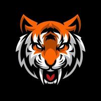 Angry tiger head mascot vector