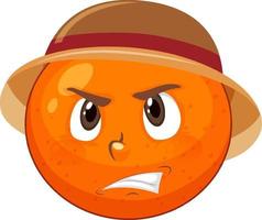 Orange cartoon character with facial expression vector