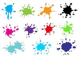 Paint splashes vector design illustration set isolated on white background