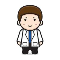 Cute doctor character cartoon vector icon illustration