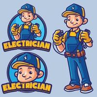 electrician mascot character vector