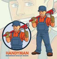 Repairman Mascot Design vector