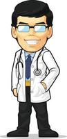 Medical Doctor General Practitioner Physician Cartoon Illustration vector