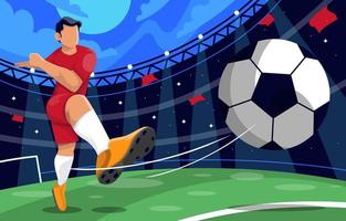 Football Player Kicking Ball vector