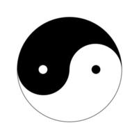 Yin-yang symbol isolated icon flat black and white vector