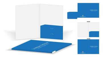 Folder die cut mock up template vector