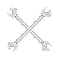 crossed steel wrench logo vector