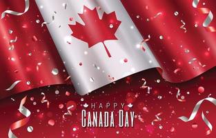 Happy Canada Day Concept with Flag and Confetti vector