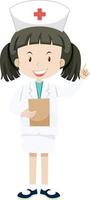 Little nurse in uniform cartoon character vector