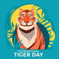 International Tiger Day Card vector