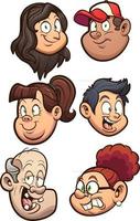 Cartoon character heads vector