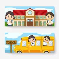 Banner of Thai  kids in student uniform back to school vector