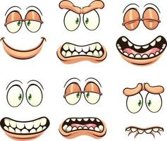 Cartoon faces with expressions vector