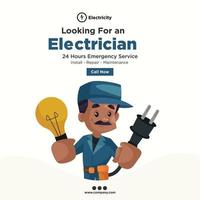 Looking for an electrician banner design for social media vector