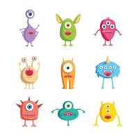 Cute Monster Cartoon Characters vector