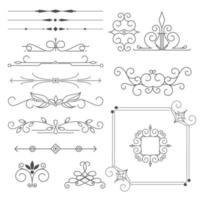 Ornate frames and scroll elements. vector